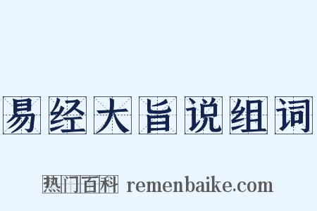 易经大旨说组词是什么意思的图片